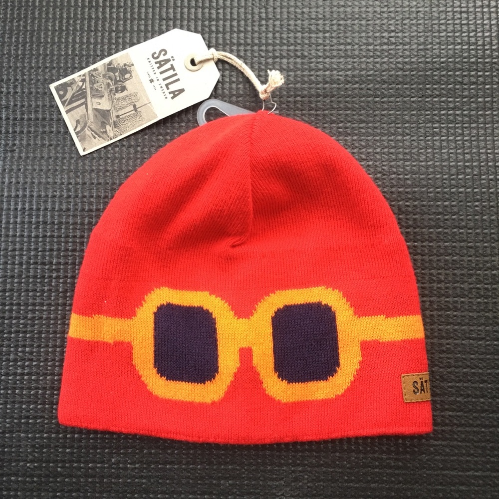 🕶Satila 100%cotton Baby Red Beanie Cap w goggles🕶